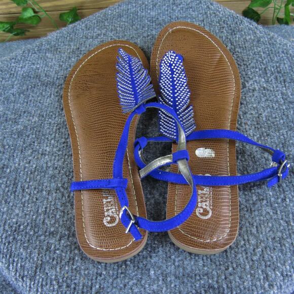 Charles by Charles David Women's Fionna T-Strap Blue Fabric 8.5 Medium Used 2025 - Picture 4 of 6